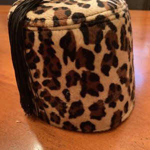 Animal print fez hat